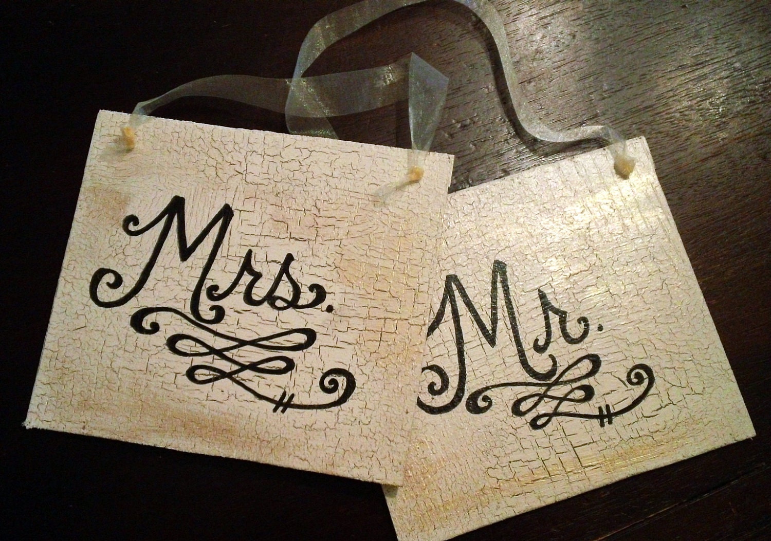 Custom Handpainted Mr Mrs Wedding Signs