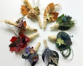 PAIR of You Pick Style and Color All Natural Boutonnieres