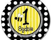 Personalized Melamine Plate-Bumble Bee Birthday