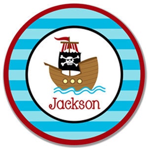 Personalized Melamine Pirate Plate