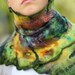 Felted Scarf Wool and Silk Shawl Multicolor Aligator