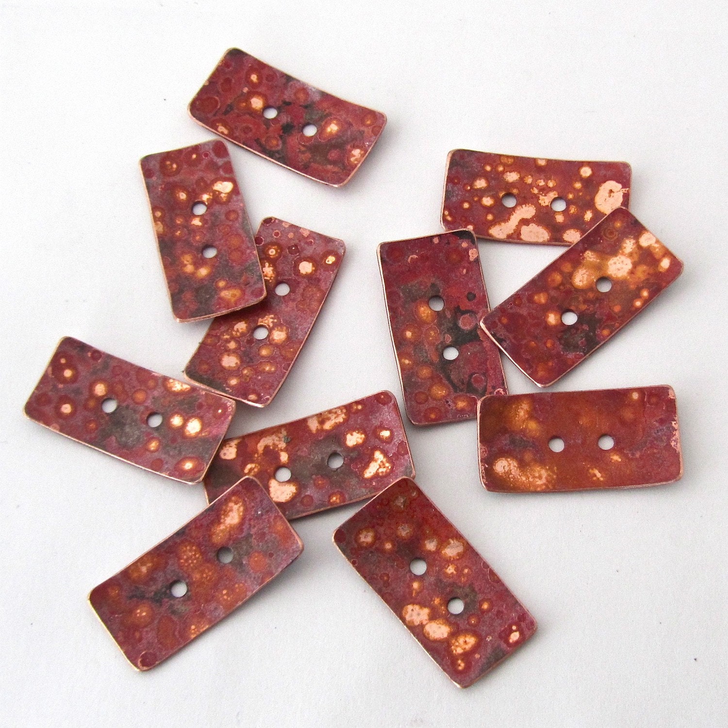 Rectangle Buttons - Copper Buttons - Decorative Buttons - 1 inch