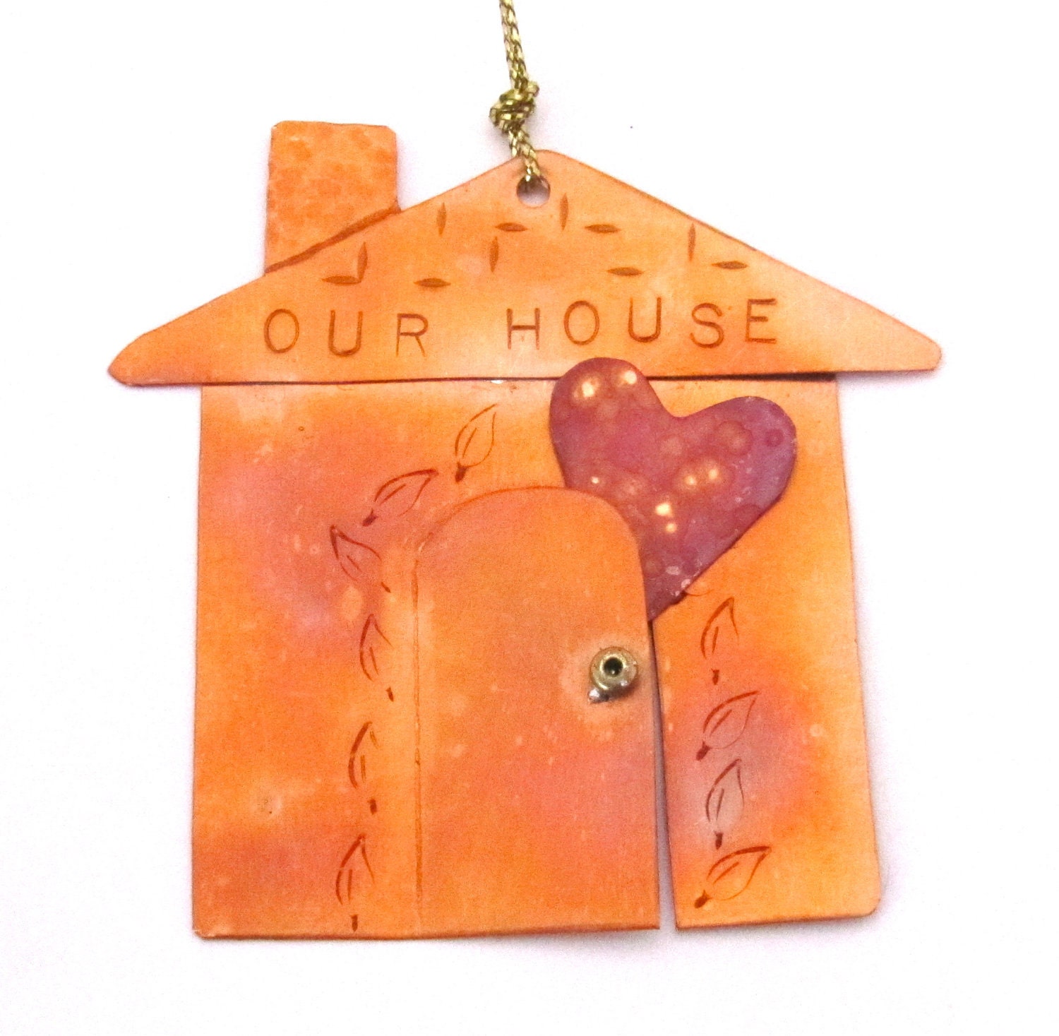 Our House Copper Ornament with Heart