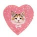 Valentine kitten cat postcard Valentine's day kitty heart with bowtie card