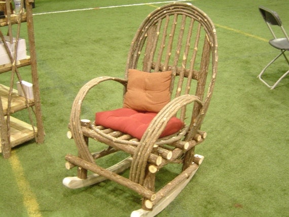 Items similar to Maine Made Rustic Cedar Bentwood Twig Rocking Chair on Etsy