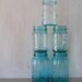 Set of Five Blue mason Ball Canning Jars Atlas Strong Shoulder