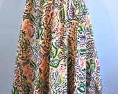 Cotton skirt A line Indian cotton tropical print  XL