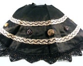 Vintage Clothing Collar Handmade Fabric Buttons Black Halloween Handmade
