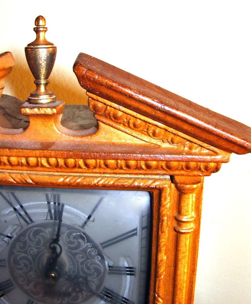 Vintage Small Grandfather Shelf Clock Haddon by TidBitz on Etsy