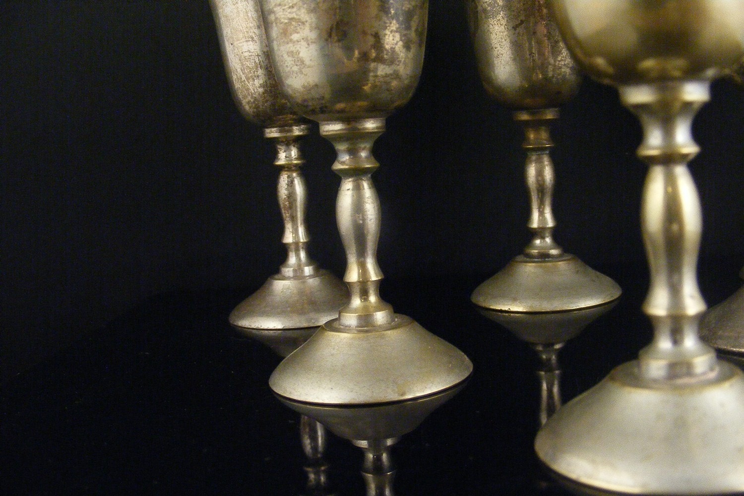 Vintage Cordials Silver Plated Wedding Toasting Set of 6 for Bridal Party