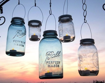 12 DIY Mason Jar Lantern Lids Wedding Hanging Candle Holders, Flower Vases, Upcycled Ball Jar Garden Party Lids Only, No Jars