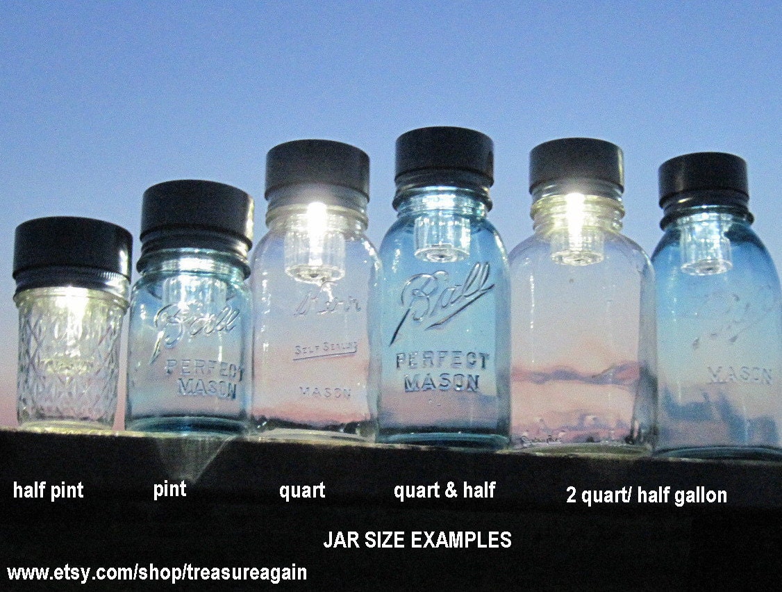 Mason Jar Solar Lids 4 Ball Jar Mason Jar Lights, Outdoor Garden Wedding Lighting, Handmade Upcycled Solar Lid Only, No Jars