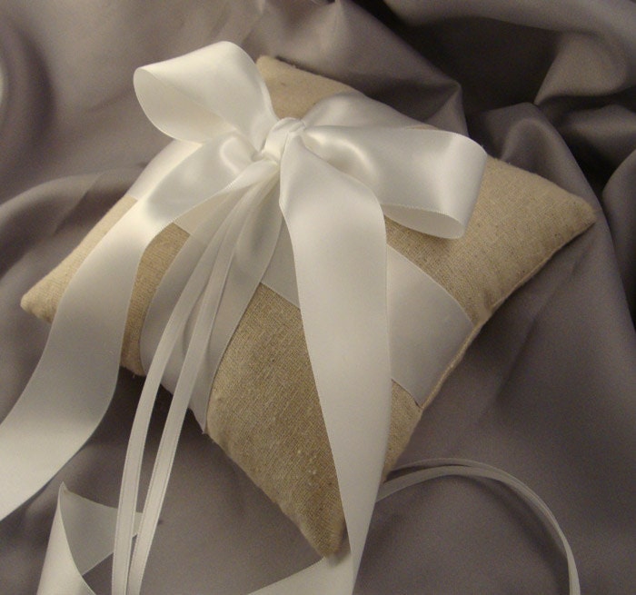 Organic Linen Gabriella Ring Bearer Pillow - Choose Your Colors. BOGO Offer