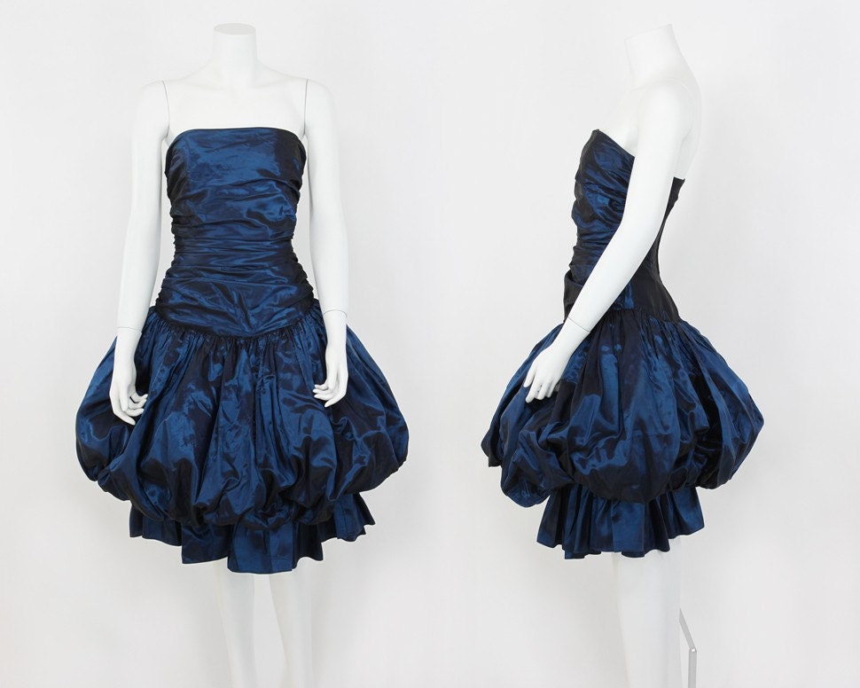 Vintage 80s Prom Dress BUBBLE SKIRT in Deep by VindemialVintage
