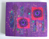Poppy Love embroidered wall hanging unique textile art