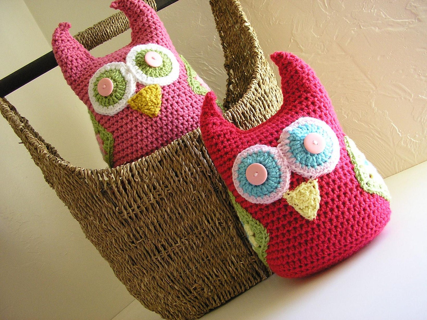 2 Hootie the Owl Plushies Nursery Decor Made to Match Owl Blankets
