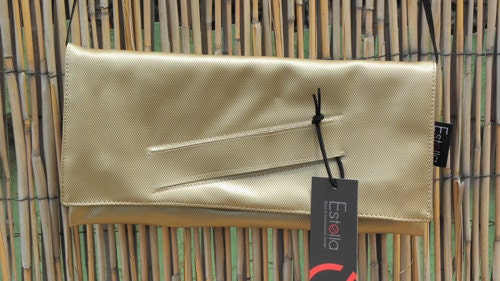 Vegan GOLD clutch for woman made of NEOPRENE, lovely evening purse for going out, cruelty free - Gili - Made to order