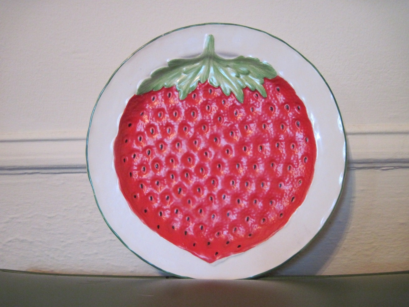 vintage 1960s Italian Pottery STRAWBERRY Plate