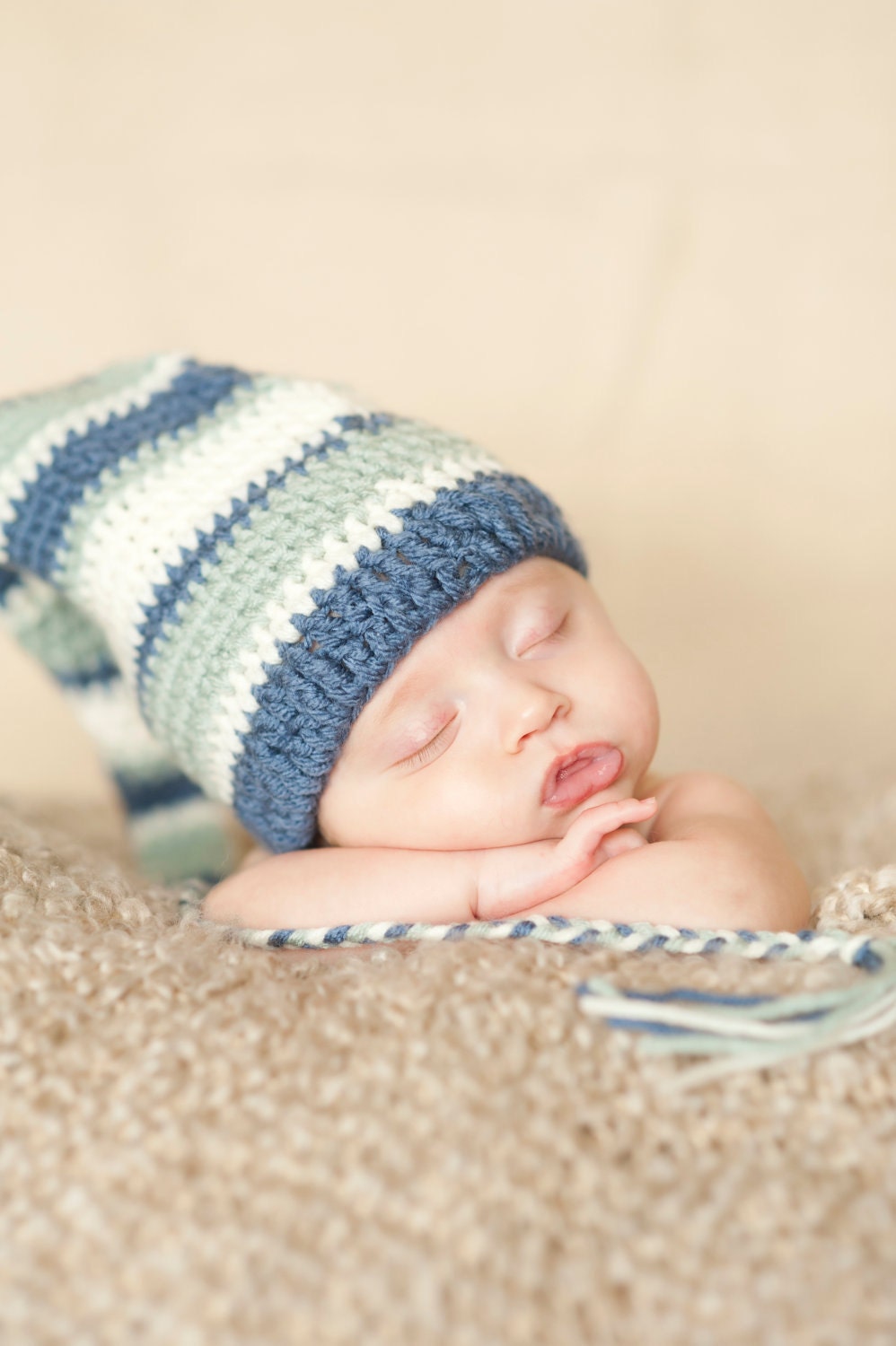 Mr Sandman Stocking Cap Pattern for photo prop or newborn babies - Instant Download Crochet Pattern