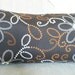 Chocolate Brown Pillow , Long Bolster Pillow., Decorative Pillows, Floral Brown, Orange, and Cream Flowers Fall Decor