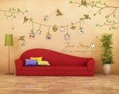 Wall Decal Wall Sticker Mural Kids Sticker Wall Decor Vinyl Sticker Graphic TREE Birds photo frame