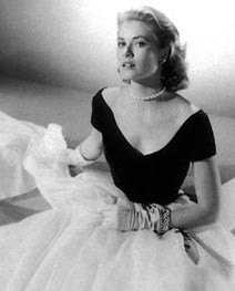 1950s Style Black/Wht Grace Kelly Rear Window Inspired Full Skirt Evening Wedding Dress CUSTOM