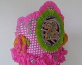 2nd Birthday Crown, Hat - ANY NUMBER or customize with banner to say anything Il_170x135