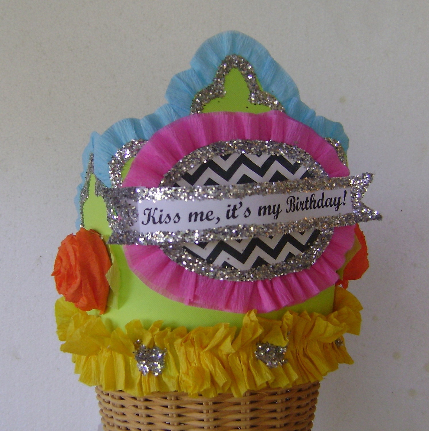Birthday Crown - Hat - Kiss me it's my Birthday- or customize with any saying- Adult or Child Il_170x135