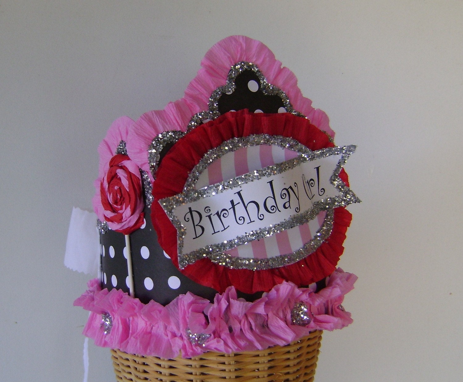Lollipop Birthday Hat - Crown - BIRTHDAY GIRL or customize - polka dot Il_570xn