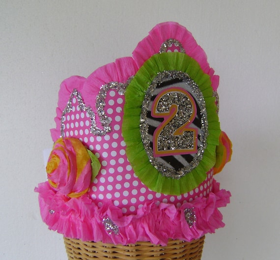 2nd Birthday Crown, Hat - ANY NUMBER or customize with banner to say anything Il_570xn