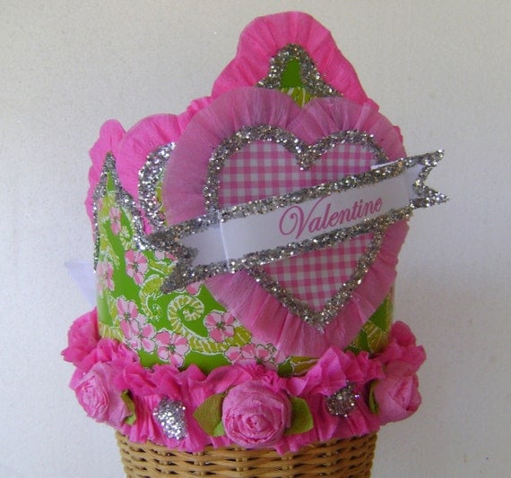 Lilly Pulitzer Sea Horse- FLOATERS- Valentine Hat / Crown- customize with any saying Il_570xn