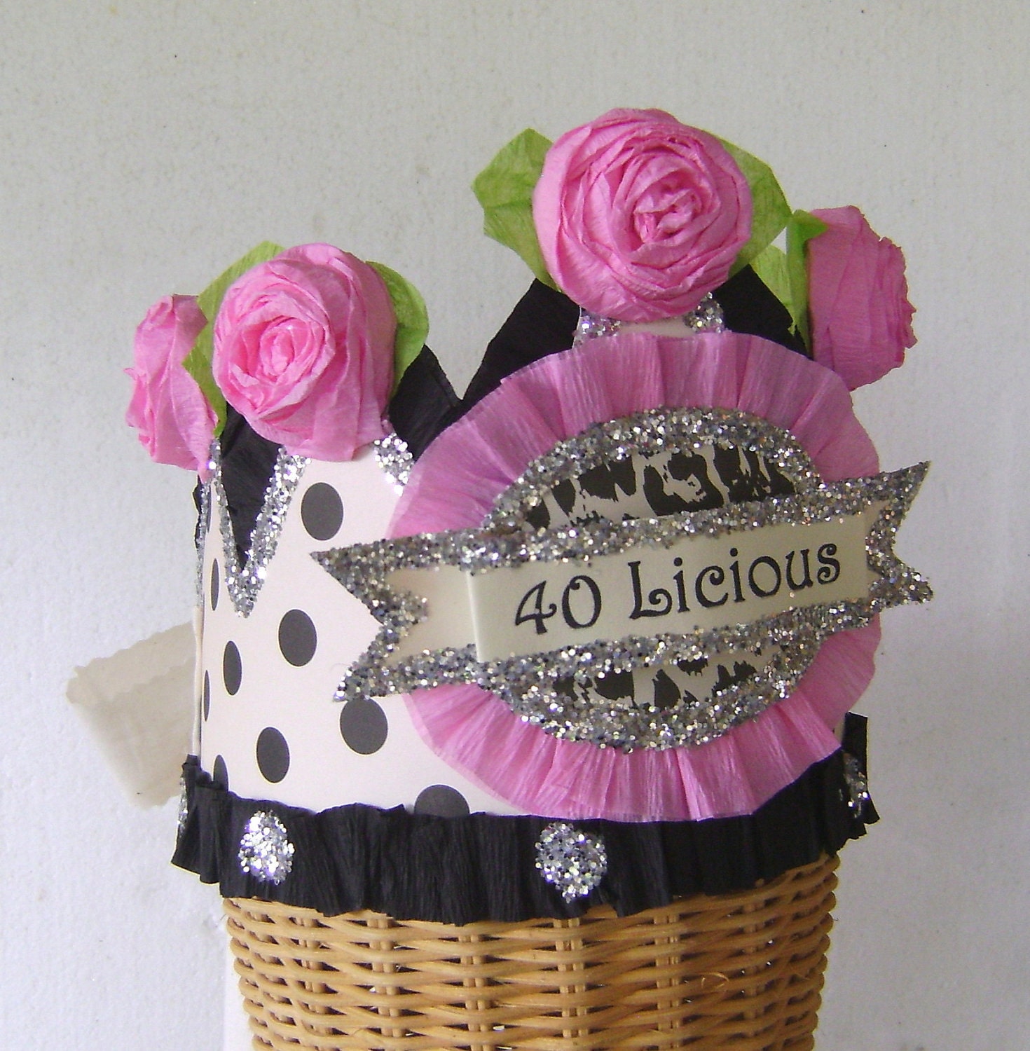 40th Birthday Party Crown/Hat- 40 LICIOUS or anything you want Il_570xn