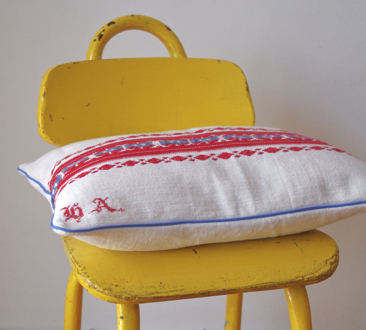 RESERVED - OOAK hand woven and embroidered pillow cover