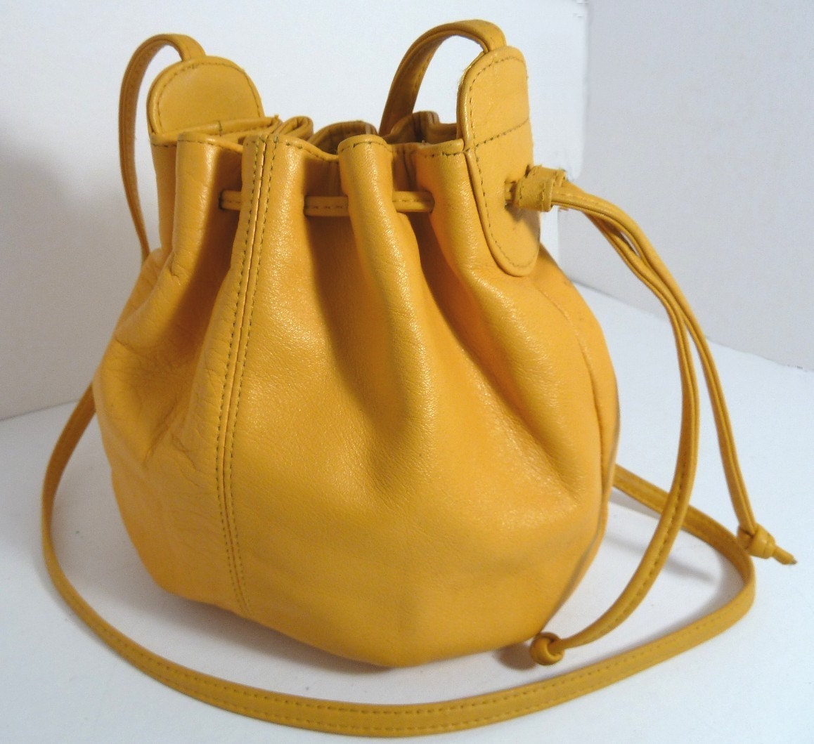 Yellow Drawstring Small Bag