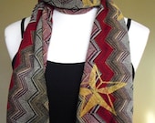 Light weight Herringbone Sweater Knit Scarf with Gold screen Printed Nautical Star