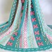 Reserved for Cynthia - Mermaid Dreams Throw / new / handmade / afghan blanket / green / pink / coral / sea shell / baby / spring / unique