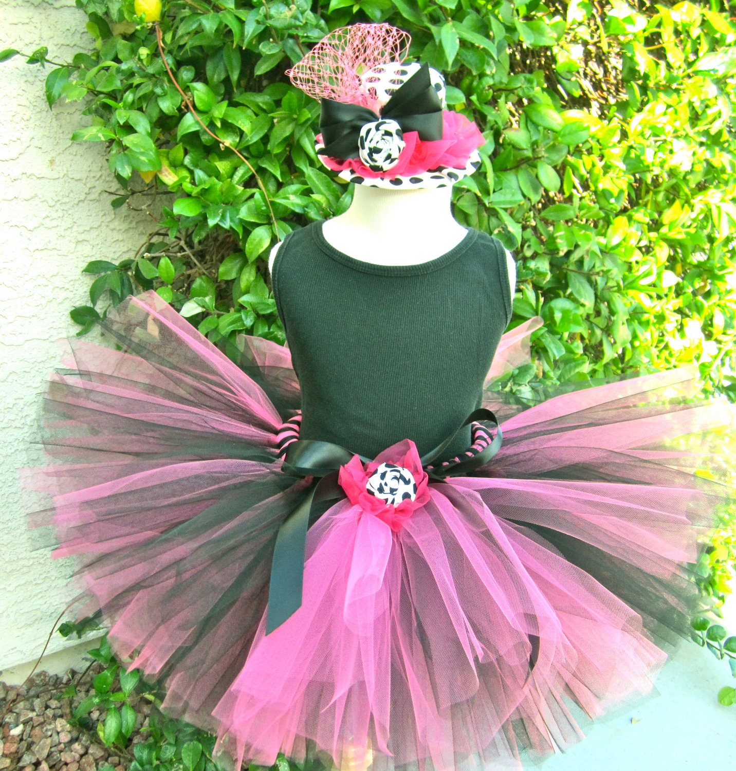 Pink Tutu and Tophat- Alice in Wonderland-Mad Hatter-Tutu Set -  Perfect for birthdays and special occasions