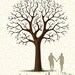 Personalized Wedding Tree Poster Signature and Fingerprint Print DIY Printable FILE  with Couple Silhouette  Small-Medium-Large