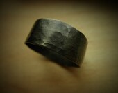 Bold Unisex Wide Silver Band -Textured Silver Ring
