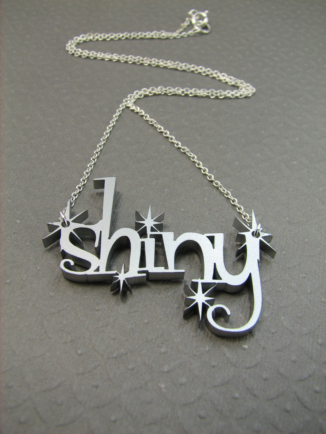 Shiny Necklace in Silver Color Science Fiction Necklace