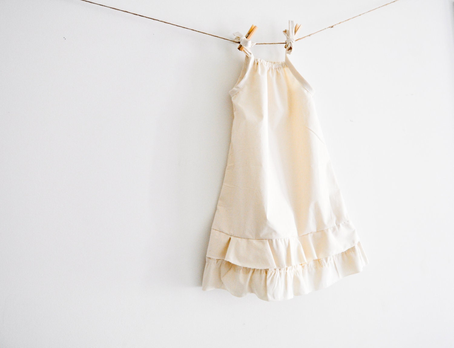 Adult Size or a childs.... Natural Unbleached cotton Dress Chose Halter or Shoulder Ties Aline,  girls size 3-8 - WiseSewcialTies