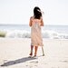 Beach Simple Halter Dress, ready to ship size 6-8, camel Kona cotton, wrinkle look, castaway, natural, photo shoot