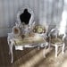 1:12  White bureau  with mirror and chair   Dollhouse Miniature French Style Shabby-chic
