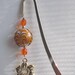Girls Book mark Orange Swirl Glass Sheperds Hook Glass Beads Gold Sunflower Charm Book mark by lakehouse jewelrybd A041