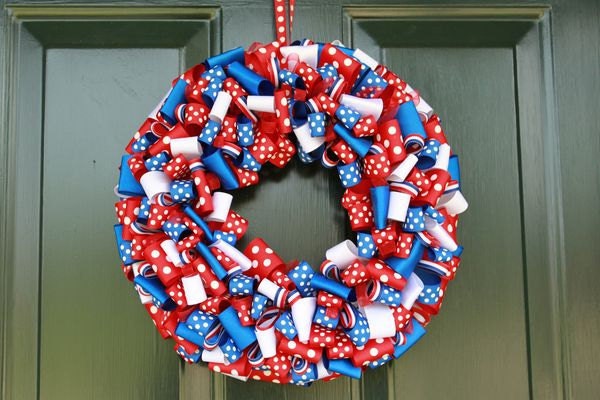 Red, White & Blue Ribbon Wreath