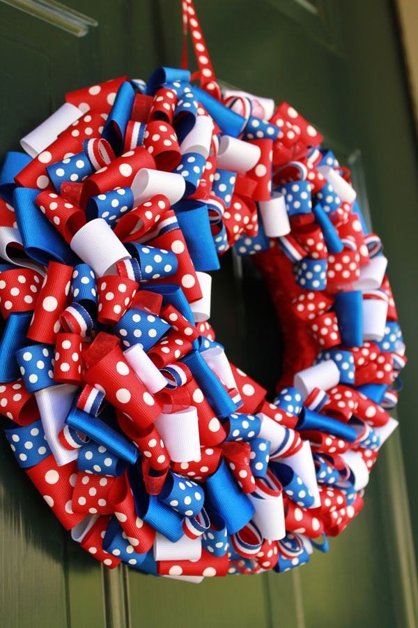 Red, White & Blue Ribbon Wreath