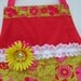 BLING with Pink and Green Flower Apron - LAST CHANCE