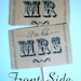 The ORIGINAL Mr and Mrs - Thank You - Double Sided Wedding Photo Prop Signs on Kraft Paper - Set of 2