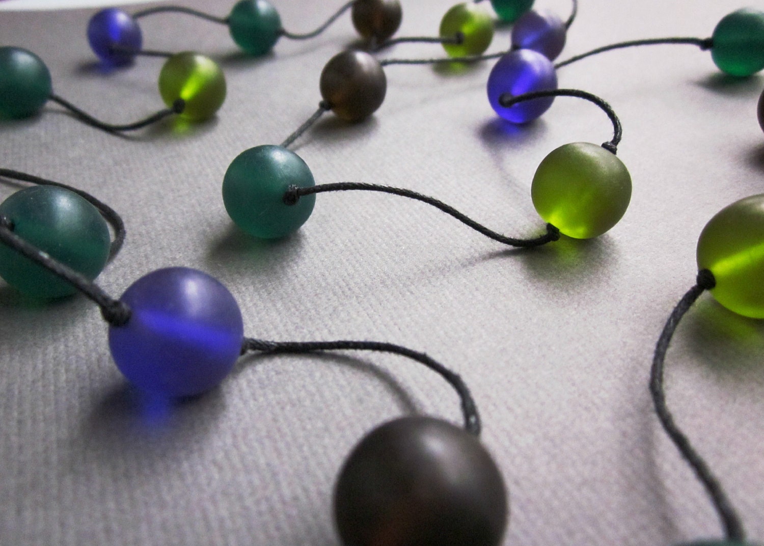 teal purple green brown resin rounds - the ashlyn necklace