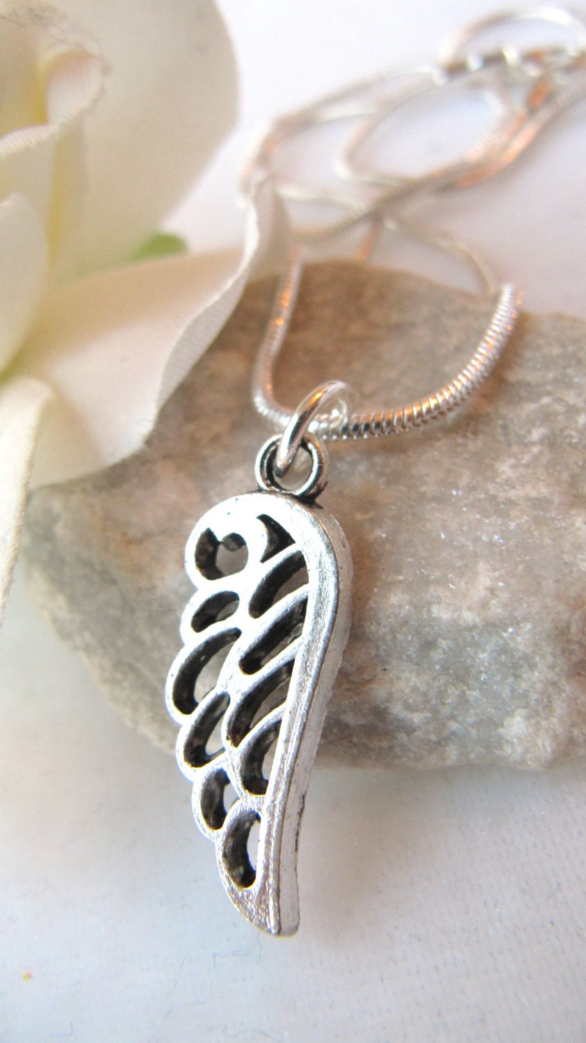 Guardian Angel Wing Silver Necklace